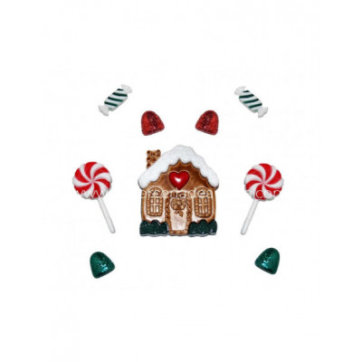 Botones decorativos Candy cottage (9 piezas) de Dress it up