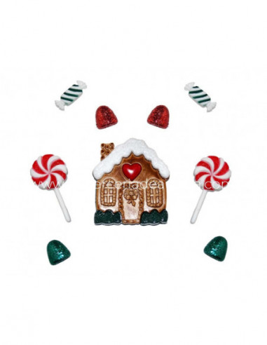 Botones decorativos Candy cottage (9 piezas) de Dress it up