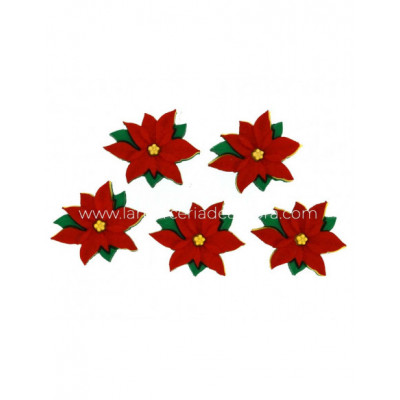 Botones decorativos Red Poinsettias (5 piezas) de Dress...
