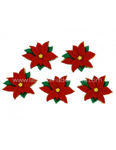 Botones decorativos Red Poinsettias (5 piezas) de Dress it up