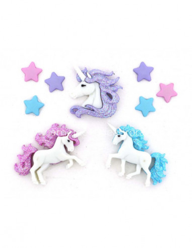 Botones Magical Unicorns (9 piezas) de Dress It Up
