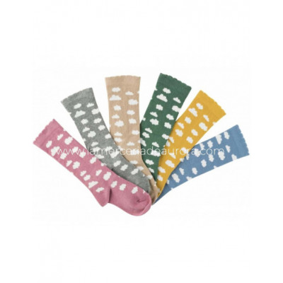 Calcetín alto algodón infantil Nubes 435 de Carlomagno -...