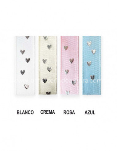 Cinta fantasía (ancho 12mm) Corazones de Vivant...