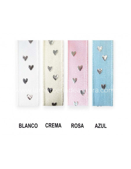 Cinta fantasía (ancho 12mm) Corazones de Vivant - varios colores