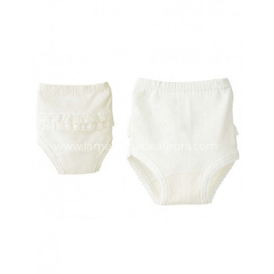 Braga cubrepañal calada corazones con volantes 1748 de...