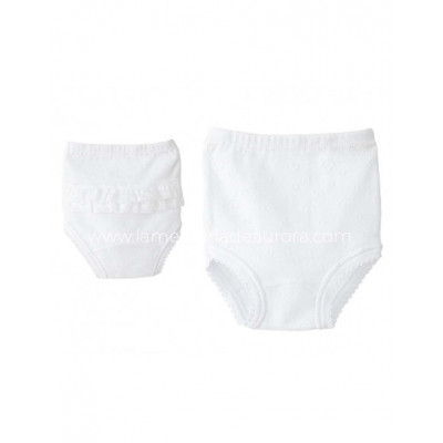 Braga cubrepañal calada corazones con volantes 1748 de... 2