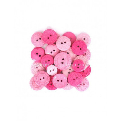 Botones Color Me Hot Pink (33 piezas) de Dress It Up