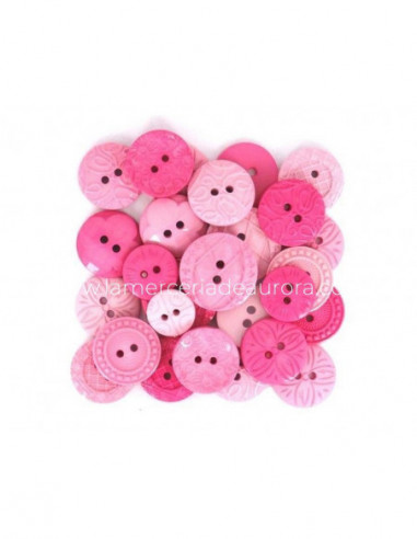 Botones Color Me Hot Pink (33 piezas) de Dress It Up
