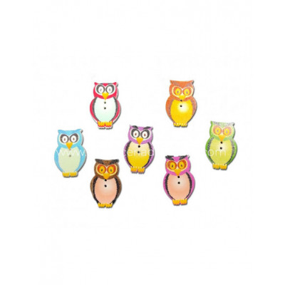 Botones madera Buho - varios colores