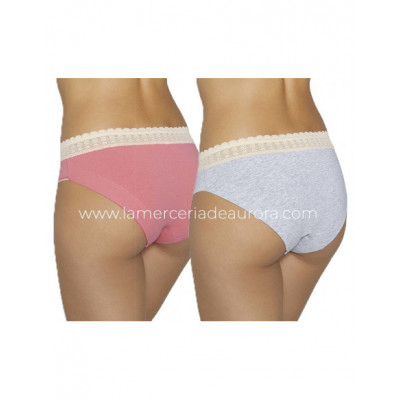 Braga midi fantasía coral y gris (pack 2 uds) 19102 de... 2