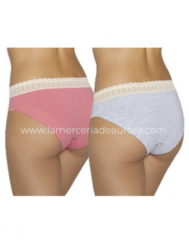 Braga midi fantasía coral y gris (pack 2 uds)...