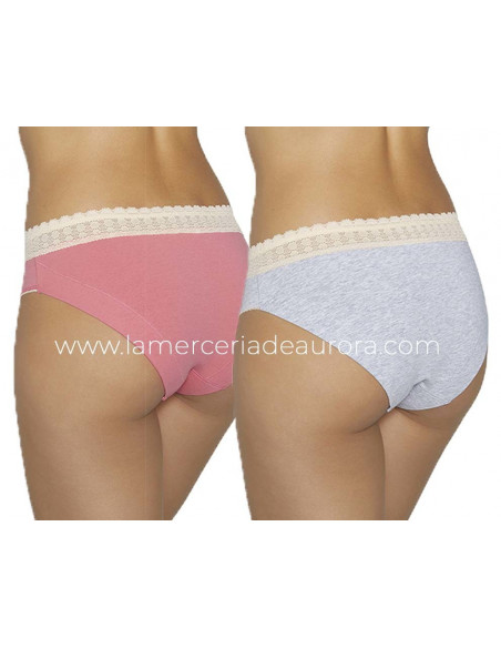 Braga midi fantasía coral y gris (pack 2 uds) 19102 de Ysabel Mora