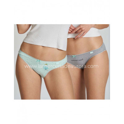 Braga bikini mujer algodón 4235/2-6 (pack 2 uds) de Kehat