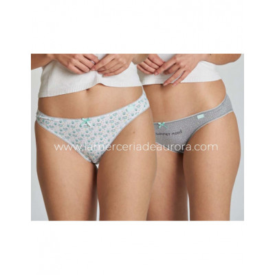 Braga bikini mujer algodón 4235/2-5 (pack 2 uds) de Kehat