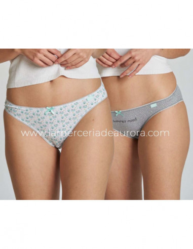 Braga bikini mujer algodón 4235/2-5 (pack 2 uds) de Kehat