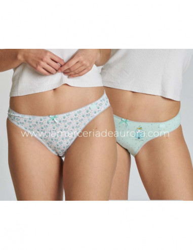 Braga bikini mujer algodón 4235/2-4 (pack 2 uds) de Kehat