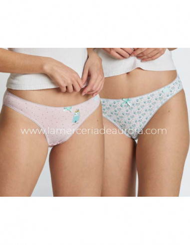 Braga bikini mujer algodón 4235/2-2 (pack 2 uds) de Kehat