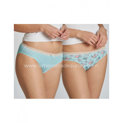 Braga bikini mujer algodón Tulipanes-flores agua (pack 2...