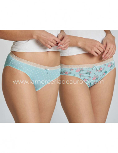 Braga bikini mujer algodón Tulipanes-flores agua (pack 2 uds) de Kehat