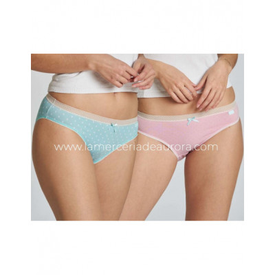Braga bikini mujer algodón Tulipanes-topos (pack 2 uds)...