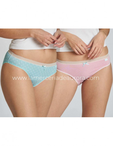 Braga bikini mujer algodón Tulipanes-topos (pack 2 uds) de Kehat