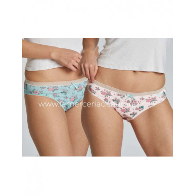Braga bikini mujer algodón Flores (pack 2 uds) de Kehat