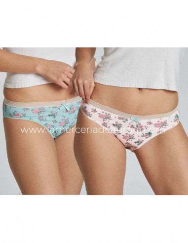 Braga bikini mujer algodón Flores (pack 2 uds) de Kehat