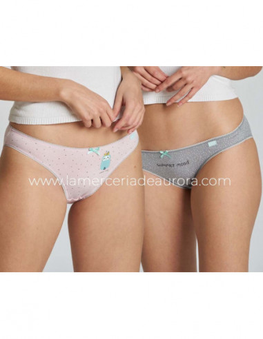 Braga bikini mujer algodón 4235/2-3 (pack 2 uds) de Kehat