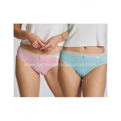 Braga midi mujer algodón Tulipanes-topos (pack 2 uds) de...