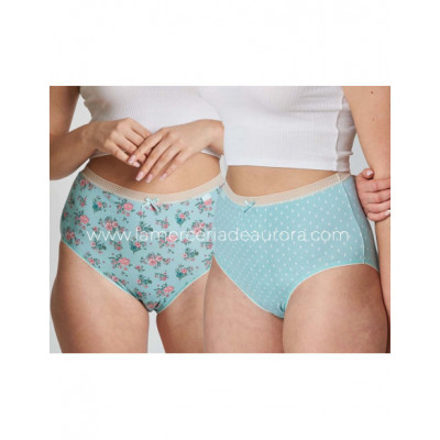 Braga alta mujer algodón Tulipanes-flores agua (pack 2...