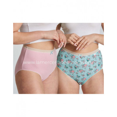 Braga alta mujer algodón Flores agua-topos (pack 2 uds)...