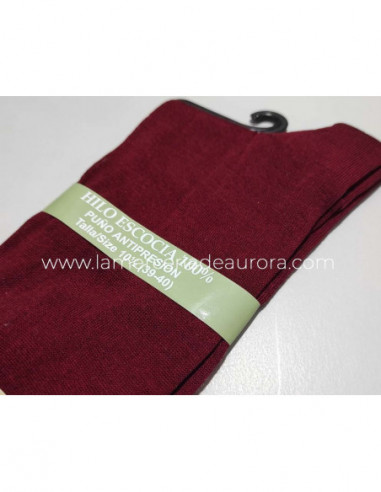 Calcetín caballero liso hilo Escocia 122 de Carlomagno - GRANATE