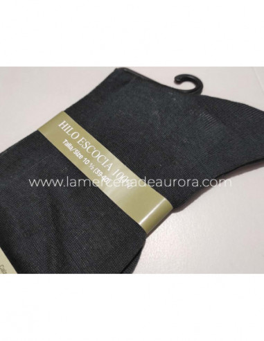 Calcetín caballero liso 100% hilo Escocia 122 de Carlomagno - GRIS OSCURO