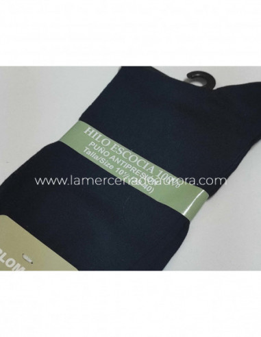 Calcetín caballero liso hilo Escocia 122 de Carlomagno - AZUL MARINO