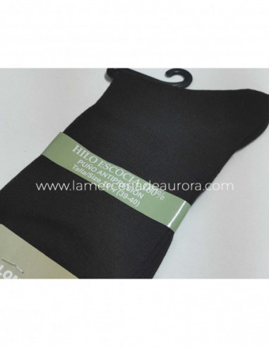 Calcetín caballero liso hilo Escocia 122 de Carlomagno - MARRÓN