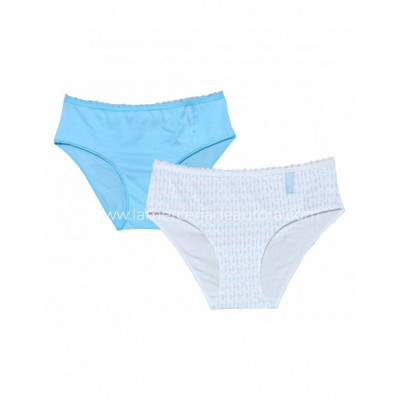 Braga niña algodón (pack 2 uds) Peces y azul de Don Algodón 2