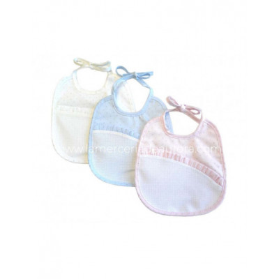 Babero lencero para bordar con topitos plata de Marbet -... 2