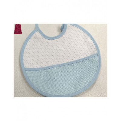 Babero redondo piqué Topitos para bordar de Lecco -... 2