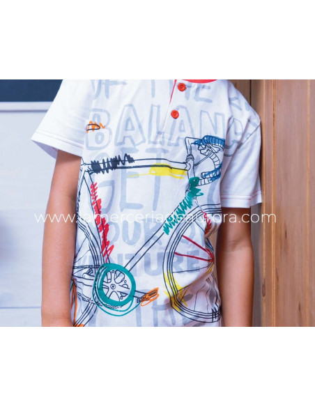 Pijama corto verano niño Bike adventure de Muslher
