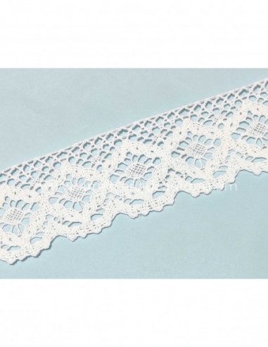 Encaje perlé blanco (ancho 6cm) Barroco