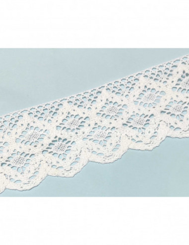 Encaje perlé blanco (ancho 8cm) Barroco