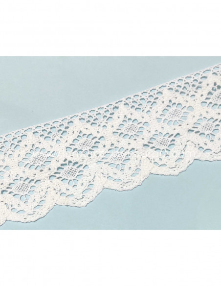 Encaje perlé blanco (ancho 8cm) Barroco