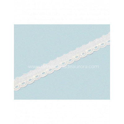 Puntilla de batista bordada blanca (ancho 2cm) Ondas