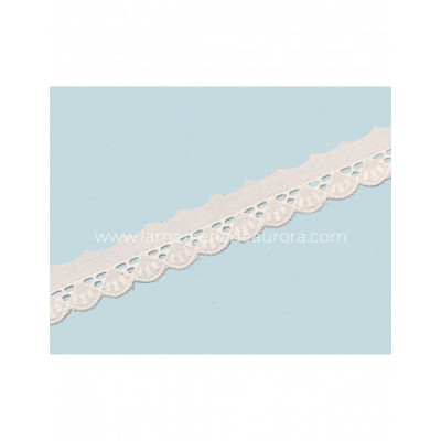 Puntilla de batista bordada blanca (ancho 2,5cm) Diana
