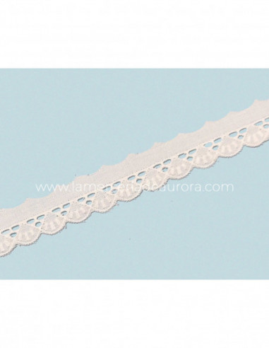 Puntilla de batista bordada blanca (ancho 2,5cm) Diana