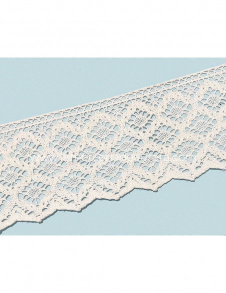 Encaje perlé blanco (ancho 11cm) Barroco