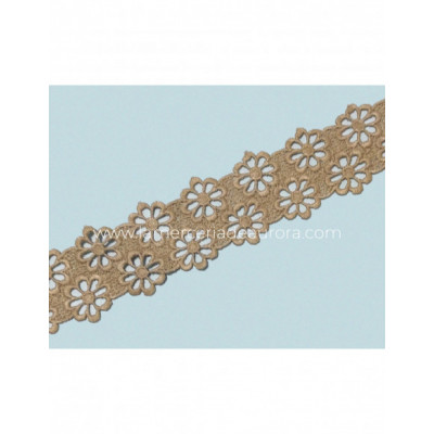 Entredós encaje guipur arena (ancho 4cms) Laia