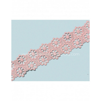 Entredós encaje guipur rosa nude (ancho 4cms) Laia