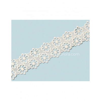 Entredós encaje guipur marfil (ancho 4cms) Laia