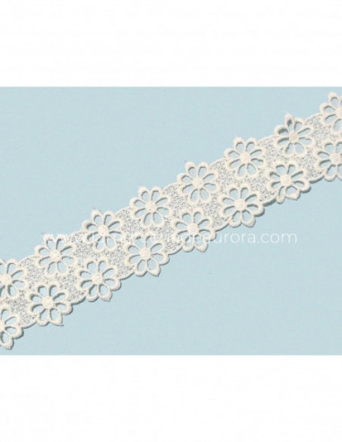 Entredós encaje guipur marfil (ancho 4cms) Laia